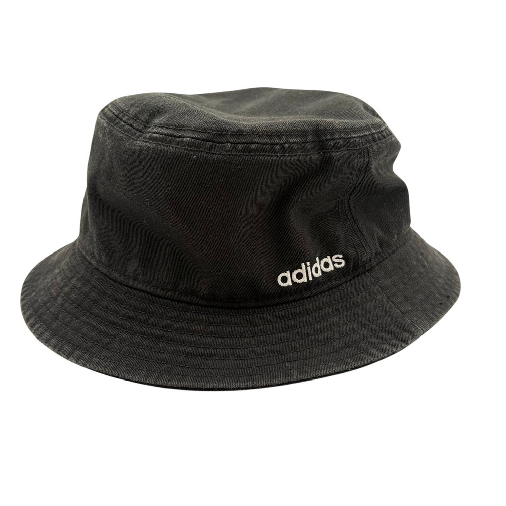 Adidas Aeroready Bucket Hat Unisex OSFM Black Solid Cotton Embroidered Logo